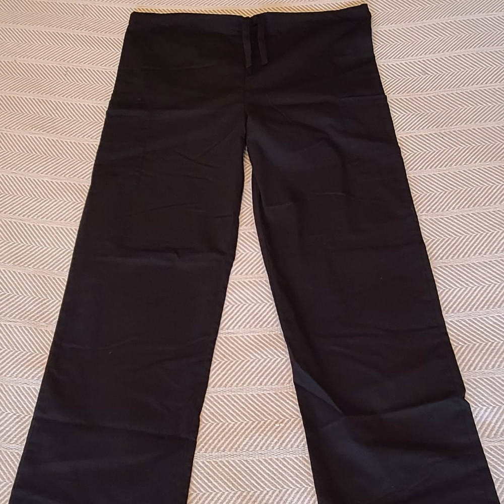 Butter-soft black wide leg scrub pants